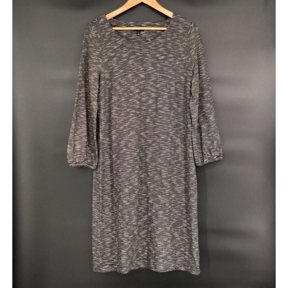 Talbots Women's Striped Midi Dress M Black & White Professional Office Church